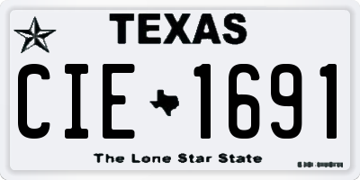 TX license plate CIE1691