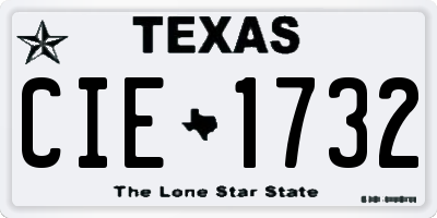 TX license plate CIE1732