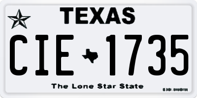 TX license plate CIE1735
