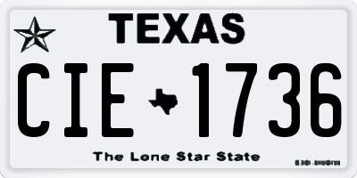 TX license plate CIE1736