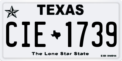 TX license plate CIE1739