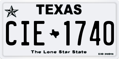 TX license plate CIE1740