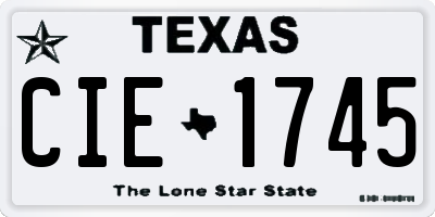 TX license plate CIE1745