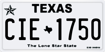 TX license plate CIE1750