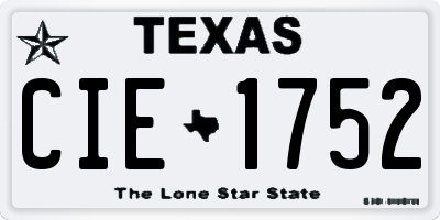 TX license plate CIE1752