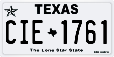 TX license plate CIE1761