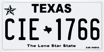 TX license plate CIE1766