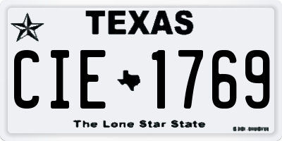 TX license plate CIE1769
