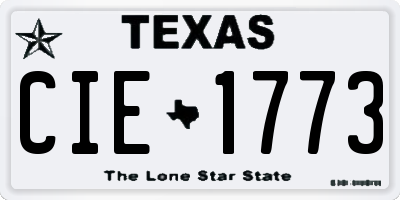 TX license plate CIE1773