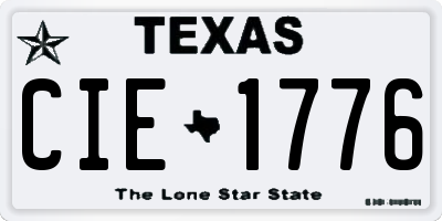 TX license plate CIE1776