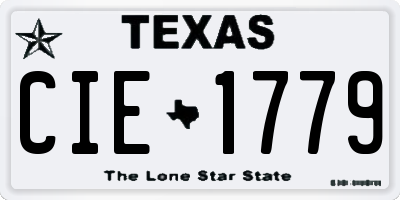 TX license plate CIE1779