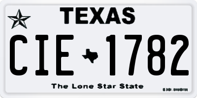 TX license plate CIE1782