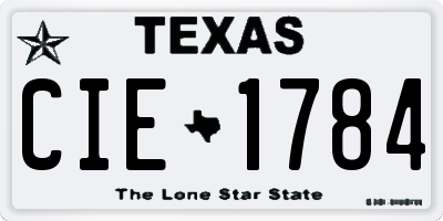 TX license plate CIE1784