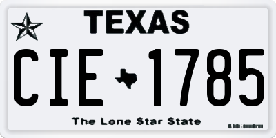 TX license plate CIE1785