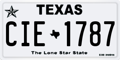 TX license plate CIE1787