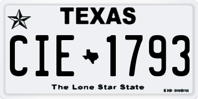 TX license plate CIE1793