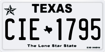TX license plate CIE1795