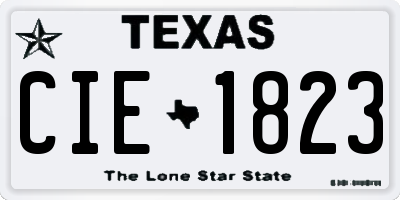 TX license plate CIE1823