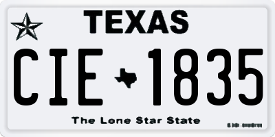 TX license plate CIE1835