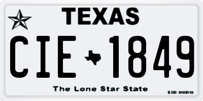 TX license plate CIE1849
