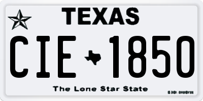 TX license plate CIE1850