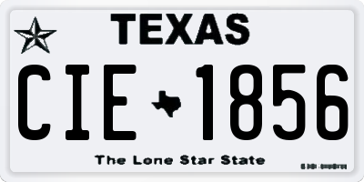 TX license plate CIE1856
