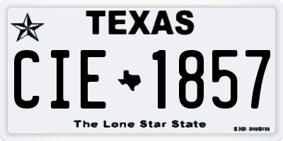 TX license plate CIE1857