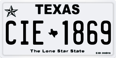 TX license plate CIE1869
