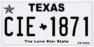 TX license plate CIE1871