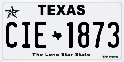 TX license plate CIE1873