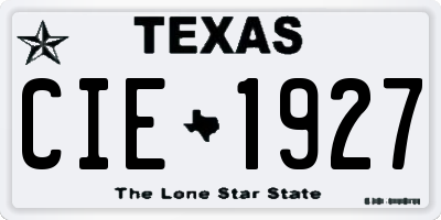 TX license plate CIE1927
