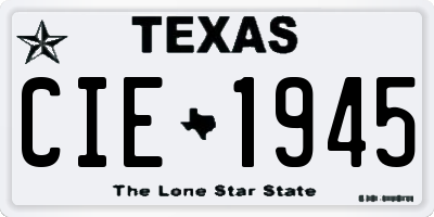 TX license plate CIE1945