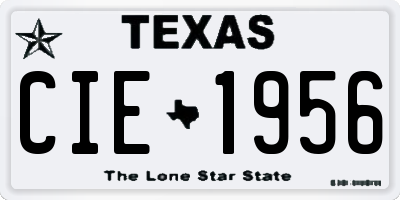 TX license plate CIE1956