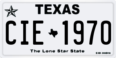 TX license plate CIE1970