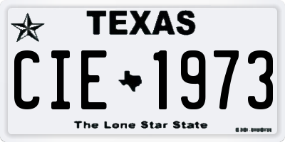 TX license plate CIE1973
