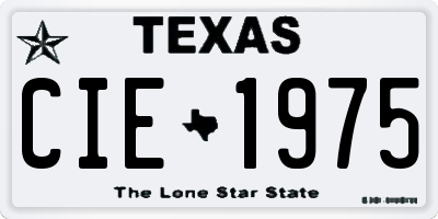 TX license plate CIE1975