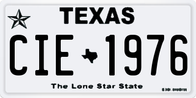 TX license plate CIE1976