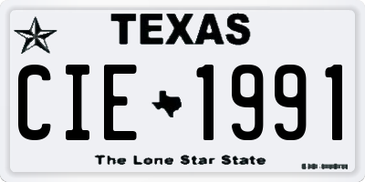TX license plate CIE1991