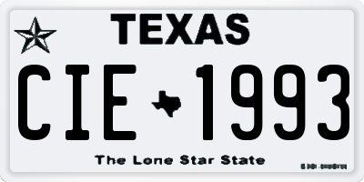 TX license plate CIE1993