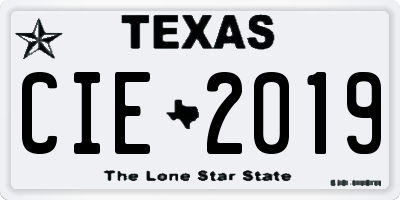 TX license plate CIE2019