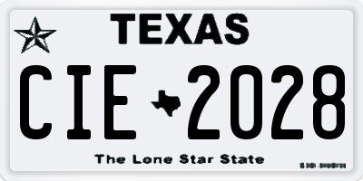 TX license plate CIE2028