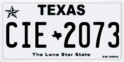TX license plate CIE2073