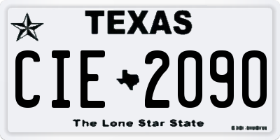 TX license plate CIE2090