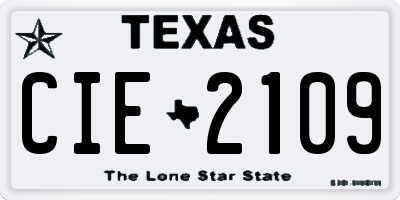 TX license plate CIE2109