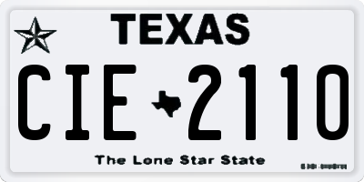 TX license plate CIE2110