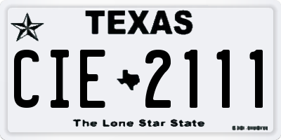 TX license plate CIE2111