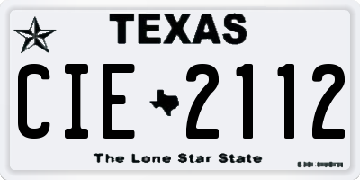 TX license plate CIE2112