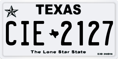 TX license plate CIE2127