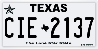 TX license plate CIE2137
