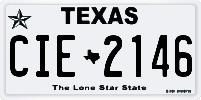 TX license plate CIE2146